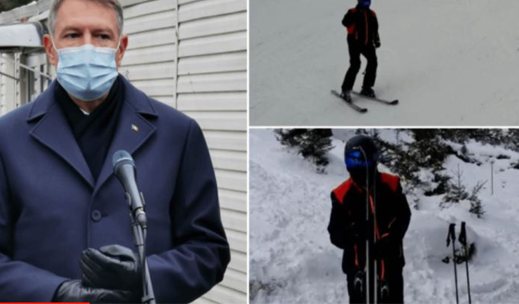 Klaus Iohannis, filmat la schi pe pârtia de la Păltiniş la o zi după tragedia de la Institutul Matei Balş